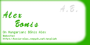 alex bonis business card